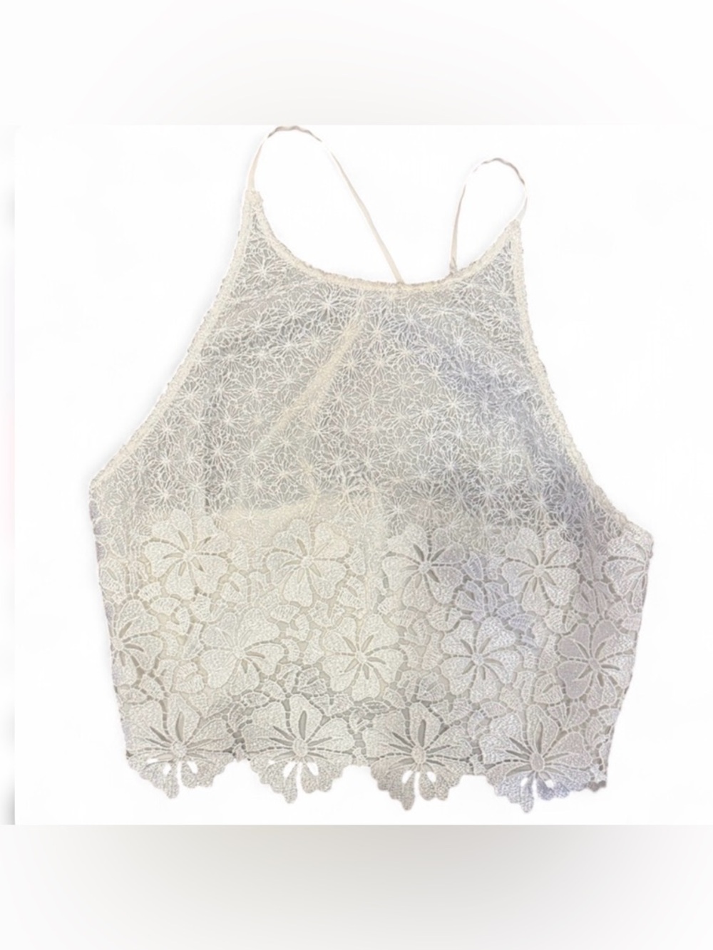 Alice + Olivia White Floral Lace Camisole